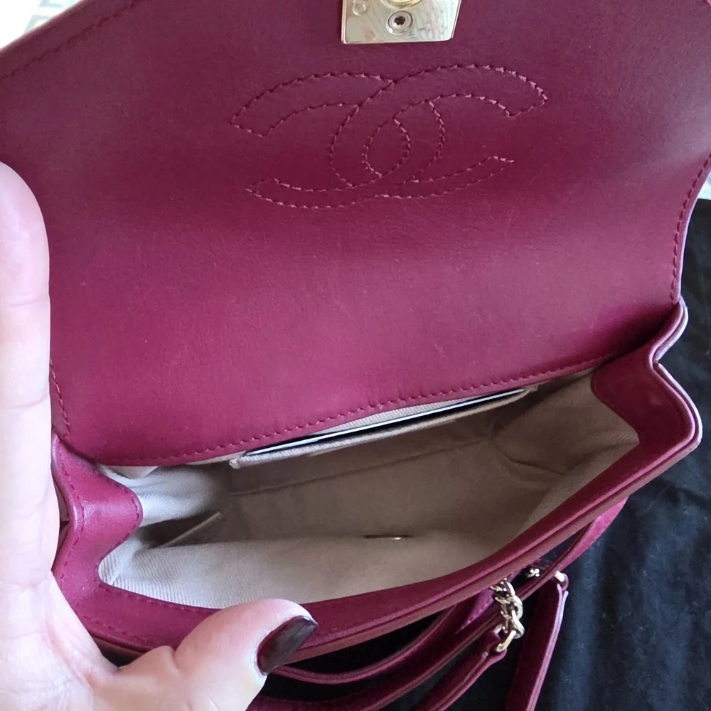 Chanel Burgundy Leather Crossbody Bag